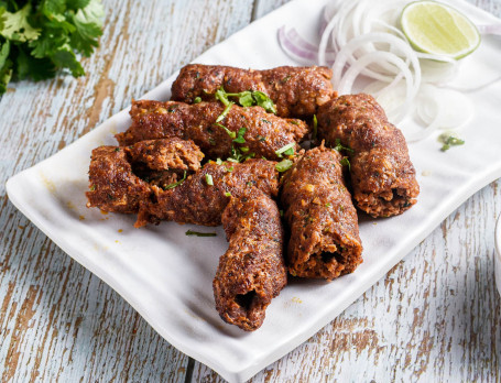Chaccha Jaan Mutton Seekh Kebab (6 Pcs) (Served With Green Chutney And Salad)