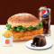 Nuovo Fiery Chicken Burger Medium Fries Med Pepsi Choco Lava Cup