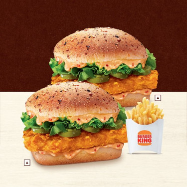 2 Fiery Chicken Burger 1 Free Med Fries