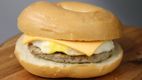 Sausage Egg Cheese On A Plain Bagel