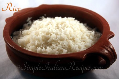 Dampet hvide ris
