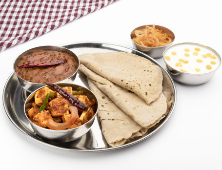 Kadhai Paneer Maah Ki Dal With Rotis Or Rice