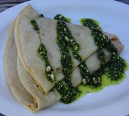 Exotic Veggie Crepe In Pesto Sauce