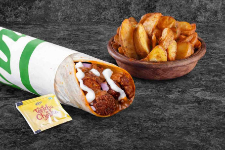 (1 Porcja) Makhani-Falafel Wrap Wedges Posiłek