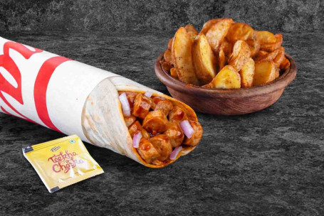 (Serves 1) Smoked Sausage Wrap Wedges Meal