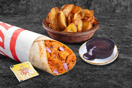 (Serves 1) Butter Chicken Wrap Wedges Choco Lava Meal