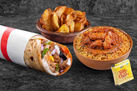 (Serves 2) Chicken Pizza Wrap Chicken Rice Bowl Wedges Meal