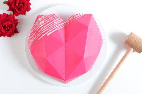 Pink Pinata Heart Cake [Eggless]