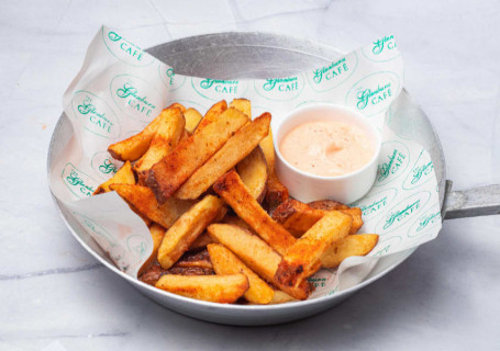 Homemade Chuky Fries, Truffel Oil Parmesan Tobasco Mayo