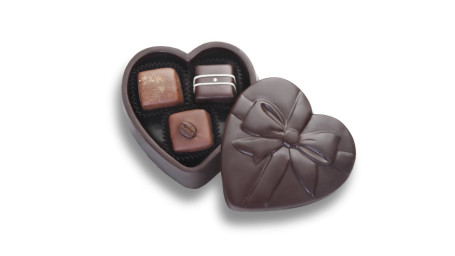 Chocolate Heart With Three Truffles