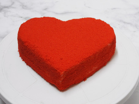 Naked Red Velvet Heart Cake Eggless