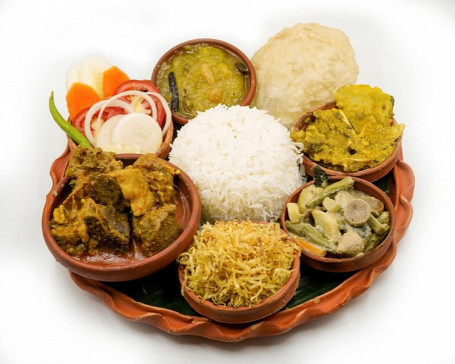 Rice Mutton Kosha Mohabhoj Thali