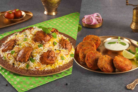 Chicken Biryani (Lazeez Bhuna Murgh, Serves 2-3) Murgh Haleem Kebab (Serves-2-3)