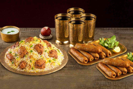 Biryani Di Pollo (Alishaan-E-Bhuna Murgh, Per 4 Persone) 12 Pezzi Chicken Seekh Kebab 4 Pollici In Su 250 Ml