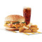 Hamburger Di Formaggio Di Pollo Alla Griglia 6 Pepite Di Coca Cola