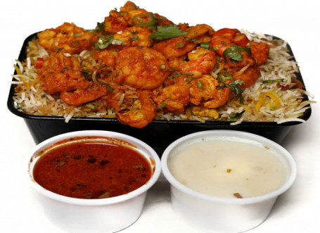 Hyderabadi Prawn Dum Ka Biryani(Large 1000 Ml)