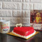 Red Velvet Cake With Mug And Greeting Card