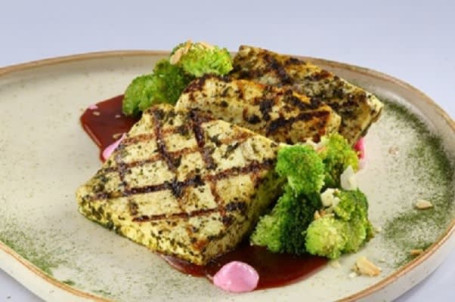 Grilled Tofu Steak With Almond Broccoli