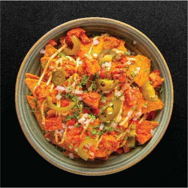 Chatpata Murg Cheesy Nachos