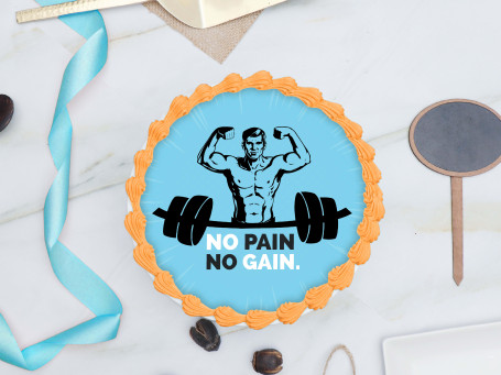 No Pain No Gain Photo Cake