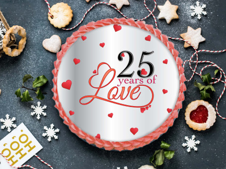 25 Years Of Love Photo Cake