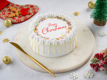 Happy Christmas Vanilla Cake