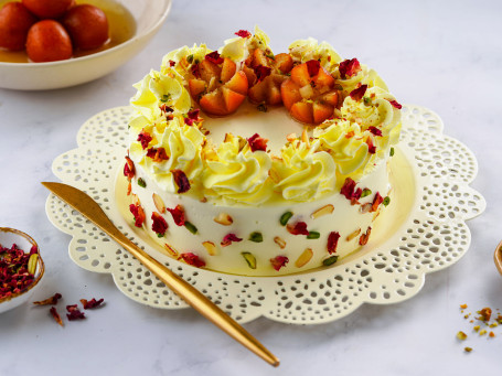 Gulab Jamun Vanilla Cake