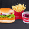 Railway Cutlet Burger Fries (M) Blueberry Mousse Cup