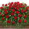 Majestic Red Casket Spray Of Funeral Flowers