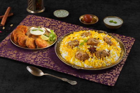 Solo Celebration Combo Med Lazeez Bhuna Murgh Biryani Haleem Kebabs