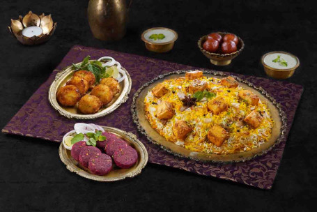 Grand Celebration Combo With Zaikedaar Paneer Biryani 2 Portions Of Kebabs