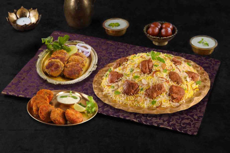 Grand Celebration Combo With Dum Gosht Biryani 2 Portions Of Kebabs