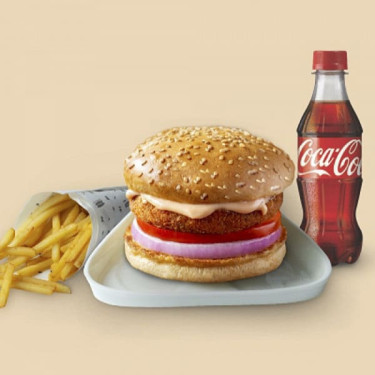 Aloo Tikki Burger Regular Fries Coke 250 Ml
