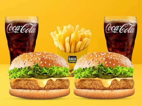 Combo For 2 2 Cheese Lava Burgers 1 Salted Fries 2 Coke