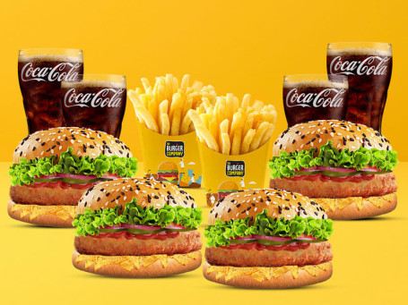 Combo For 4 4 Mexican Marvel Burgers 2 Salted Fries 4 Coke