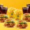 Combo For 4 4 Mr. Crunchos Chicken Burgers 2 Salted Fries 4 Coke