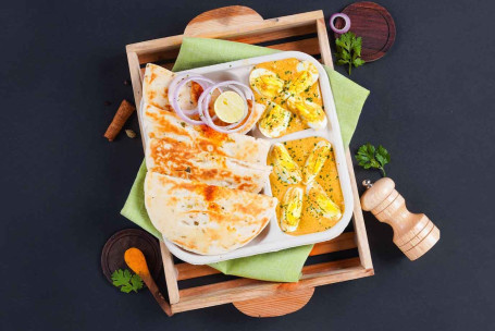 Mughlai Egg Curry Bread Kulcha Lunchbox