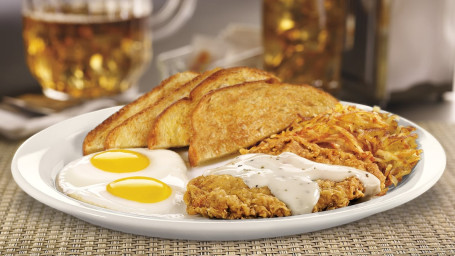 Large Country Fried Steak Eggs.