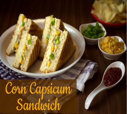 Cheese Corn Capsicum Grill Sandwich