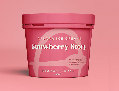 Zero Added Sugar Strawberry Story Ice Cream