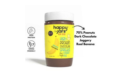 Happy Jars Banana Chocolate High Protein Chocolate Spread For Kids 290G