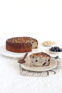 Hazelnut Blueberry Cake Slice