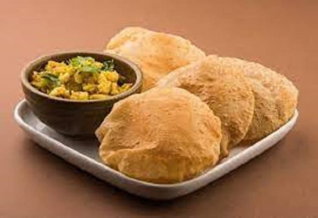 Aloo Bhaaji (200Gms) Poori 5Pc Butter Milk (200Ml) Sweet 1Pc Achar Salad Fry Chillli