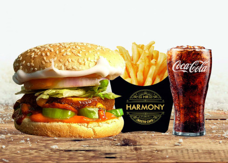Hr Spicy Mr.america Burger Fries Coke