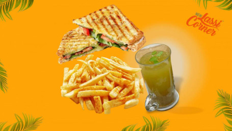 Veg Grilled Sandwich French Fries Jal Jeera Fizz