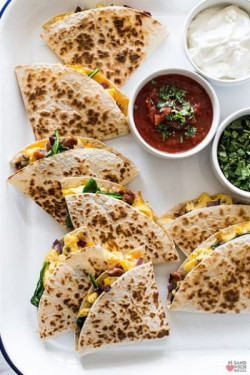 Soft Scrambled Egg And Avocado Salsa Quesadilla