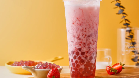 Strawberry Frappe With Strawberry Boba