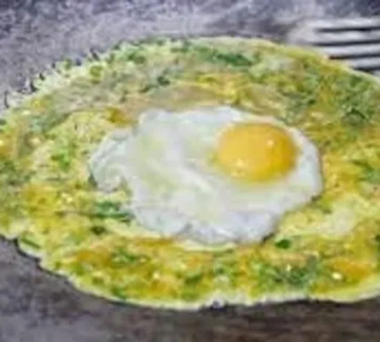 Green Half Fry [2 Eggs] With 1 Pav