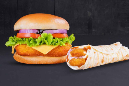 Bbq Chicken Burger+Crispy Chicken Wrap