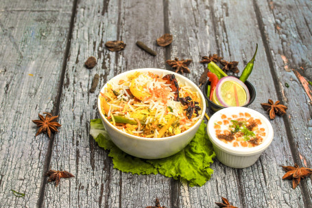 Soya Tikka Zafrani Biryani With Raita